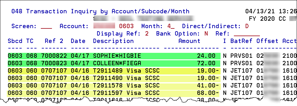 Screen 046 - Revenue Transactions