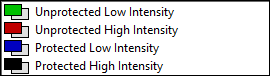 Screen capture of FAMIS terminal text category color selections adjusted for lower intensity in a bright environment