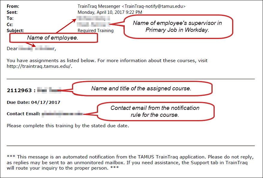 the course assignment email can be edited to copy supervisor, edit the contact email and the body text.