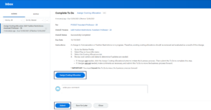 Assign Costing Allocation to-do in the inbox