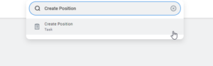 Search bar Create Position Task highlighted