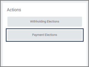The payment elections button under actions