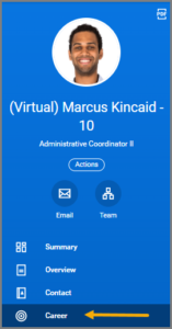 Worker Profile page with Actions menu, Phone, Email and Team option displayed