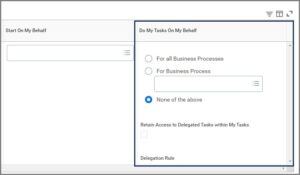 The right side of the New Delegation table showing the do inbox tasks on my behalf column