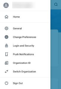 Workday Mobile App for Android menu