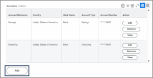 where to add an account on payment election page