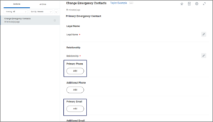 Change Emergency Contacts task