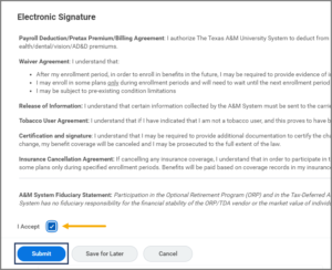 Electronic signature below the agreement information with the "I accept" checkbox highlighted