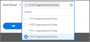 The Goal Periods field is selected showing three other options