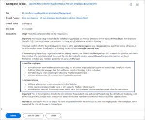 To Do for confirming New or Rehire Worker Record