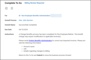 bill review required to do in task box