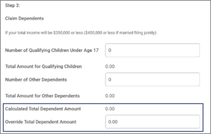 Caclculated Total Deposit amount field highlighted