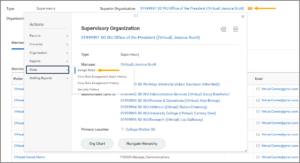 The Supervisory Organization showing how to navigate to the assign roles page