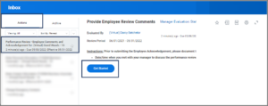 initial page of provide employee review comments allows you to review comments made by your Manager