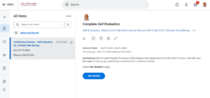 inbox task: detailed instructions for employee completing self evaluation