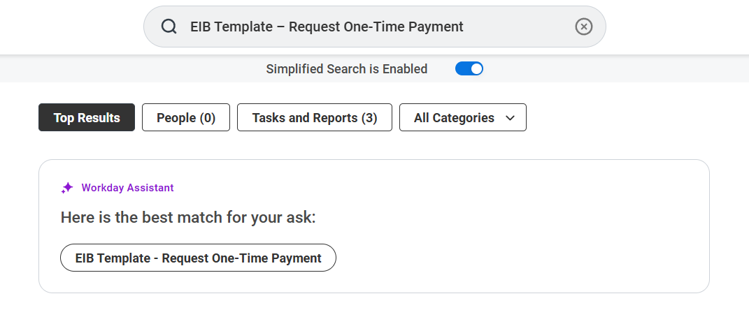 Universal Search - Request One-Time Compensation Change