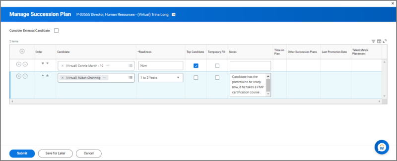 manage Succession Page