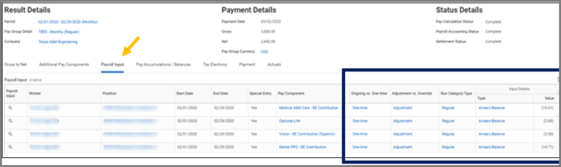 Add payroll input by worker example