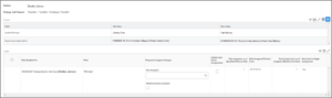 An employee transfer screen for change job reason