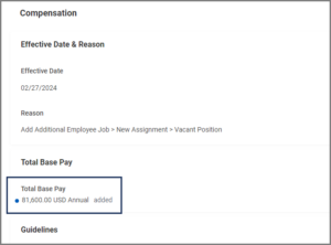 The Total Base Pay section under the Compensation