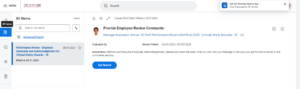 initial page of provide employee review comments allows you to review comments made by your Manager