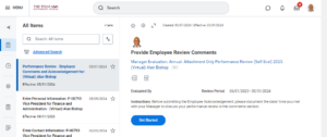 Begin review of manager comments
