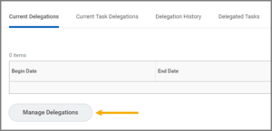 Manage Delegations Button