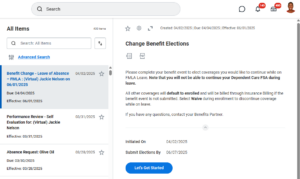 Benefit Change for Leave of Absence 1