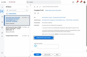change my work contact information to do in the end flexible work arrangement bp