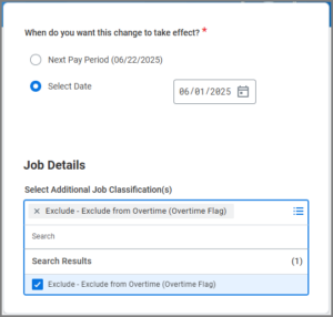 job classification change