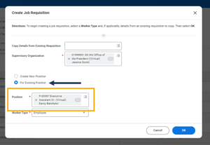 Select for Existing Position.