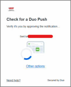 Duo authentication screen