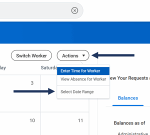 Choose Select Date Range from the Actions menu. 