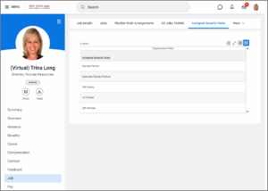 Assigned security roles on the worker profile