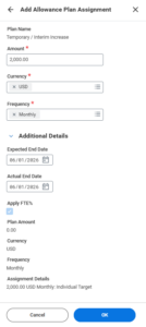 Add plan amount and edit additional details.