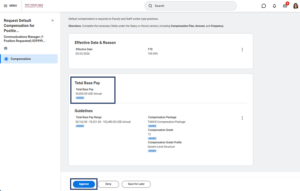 The total Base Pay section under Compensation